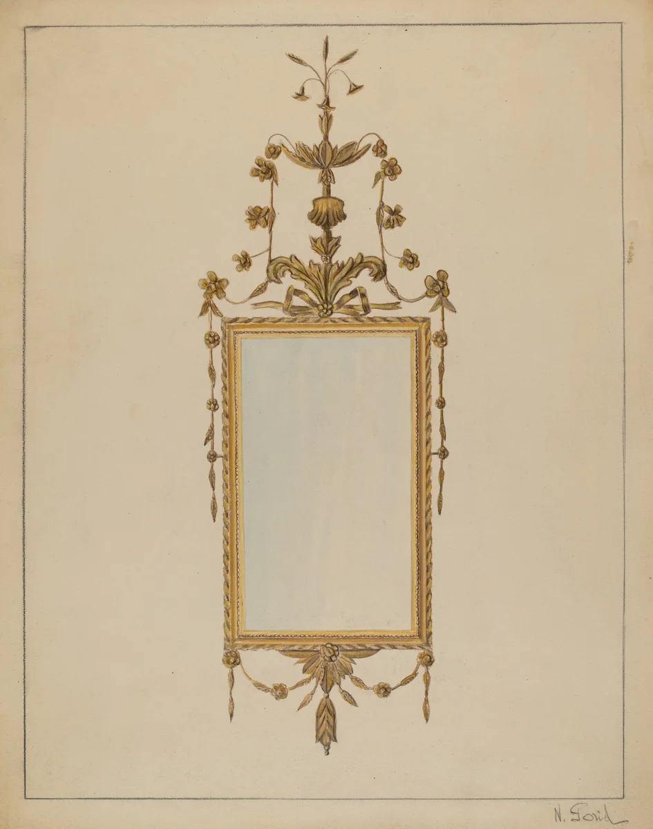 Mirror by Nicholas Gorid, index of american design, 1936