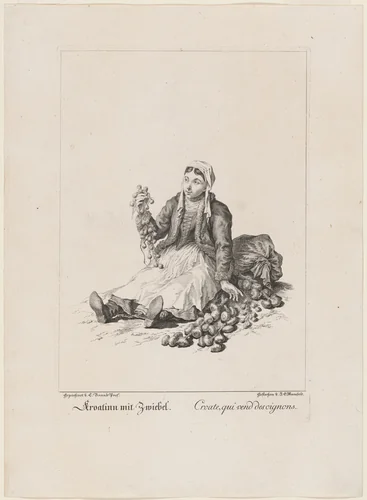 Kroatinn mit Zweibel (Onion Seller) by Johann Georg Mansfeld
Johann Christian Brand, print, 1775