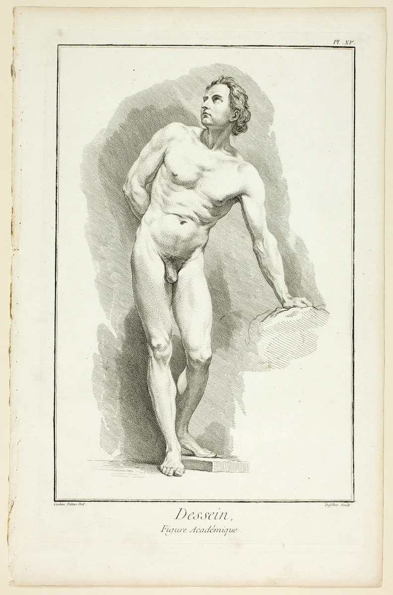 Design: Academic Figure, from Encyclopédie by Charles-Nicholas Cochin, print, 1762-1777