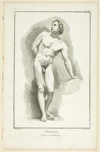 Design: Academic Figure, from Encyclopédie by Charles-Nicholas Cochin, print, 1762-1777