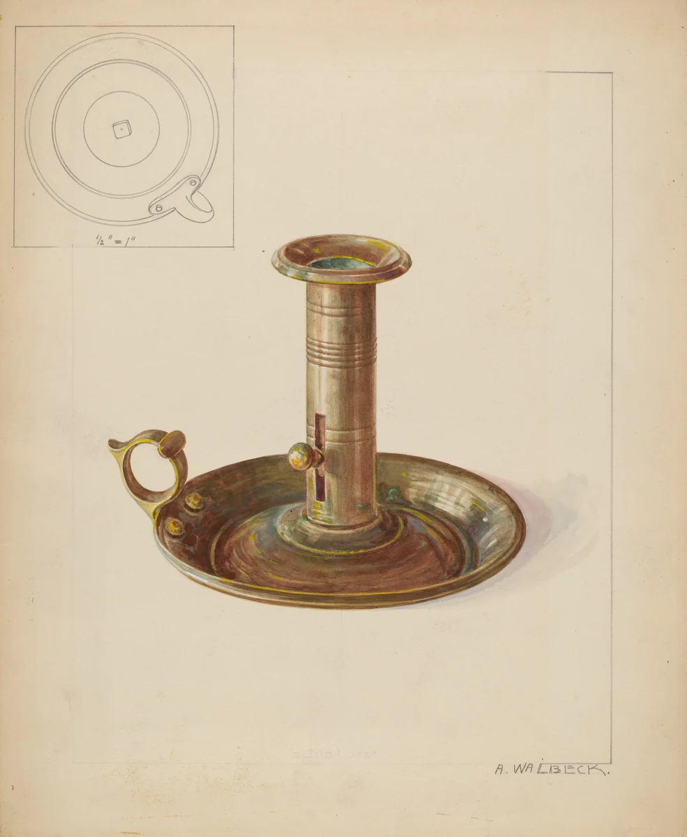 Candlestick by Alfred Walbeck, index of american design, 1937