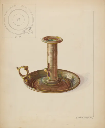 Candlestick by Alfred Walbeck, index of american design, 1937