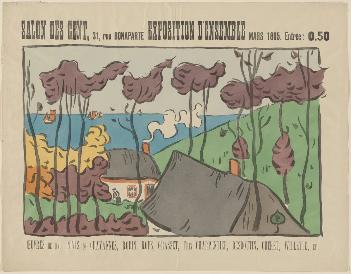 Salon des Cent, Exposition d'ensemble, mars 1895 by Philibert-Paul Charbonnier, design, 1895