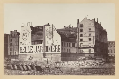 La Belle Jardinère: le magasin de la rue de la Cité pendant sa demolition, Paris by Charles Marville, photograph, 1864-1866