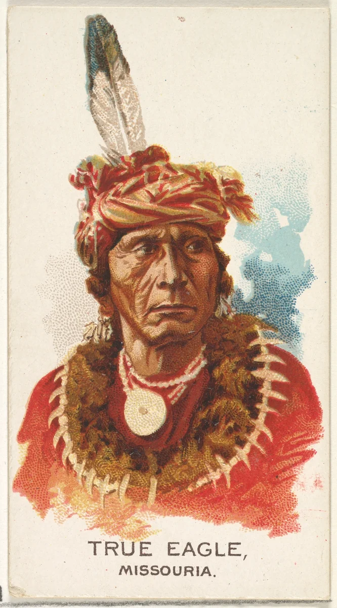 True Eagle, Missouria, from the American Indian Chiefs series (N2) for Allen & Ginter Cigarettes Brands by Allen & Ginter, print, 1888