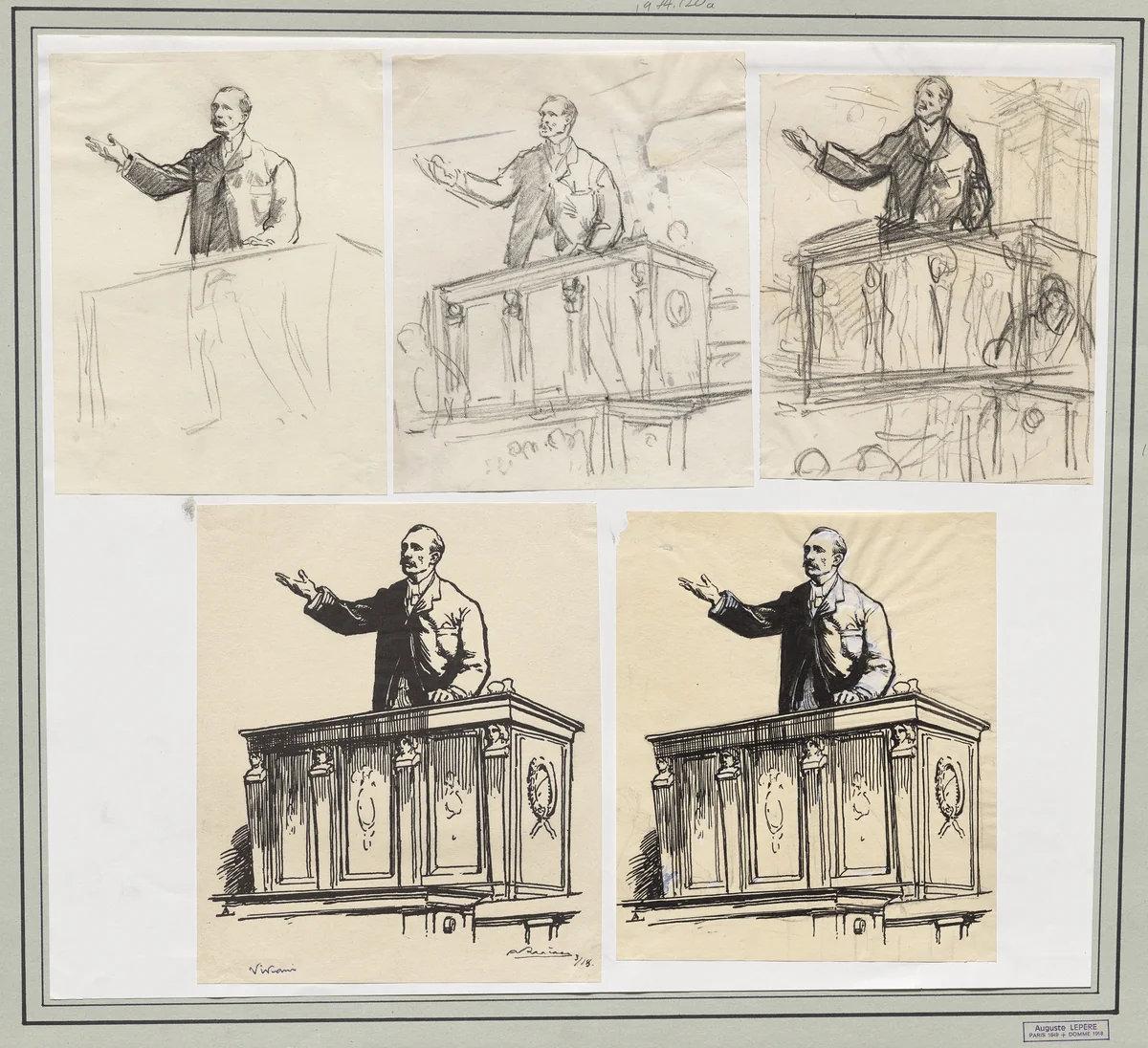 Viviani by Auguste Louis Lepère, drawing, 1914