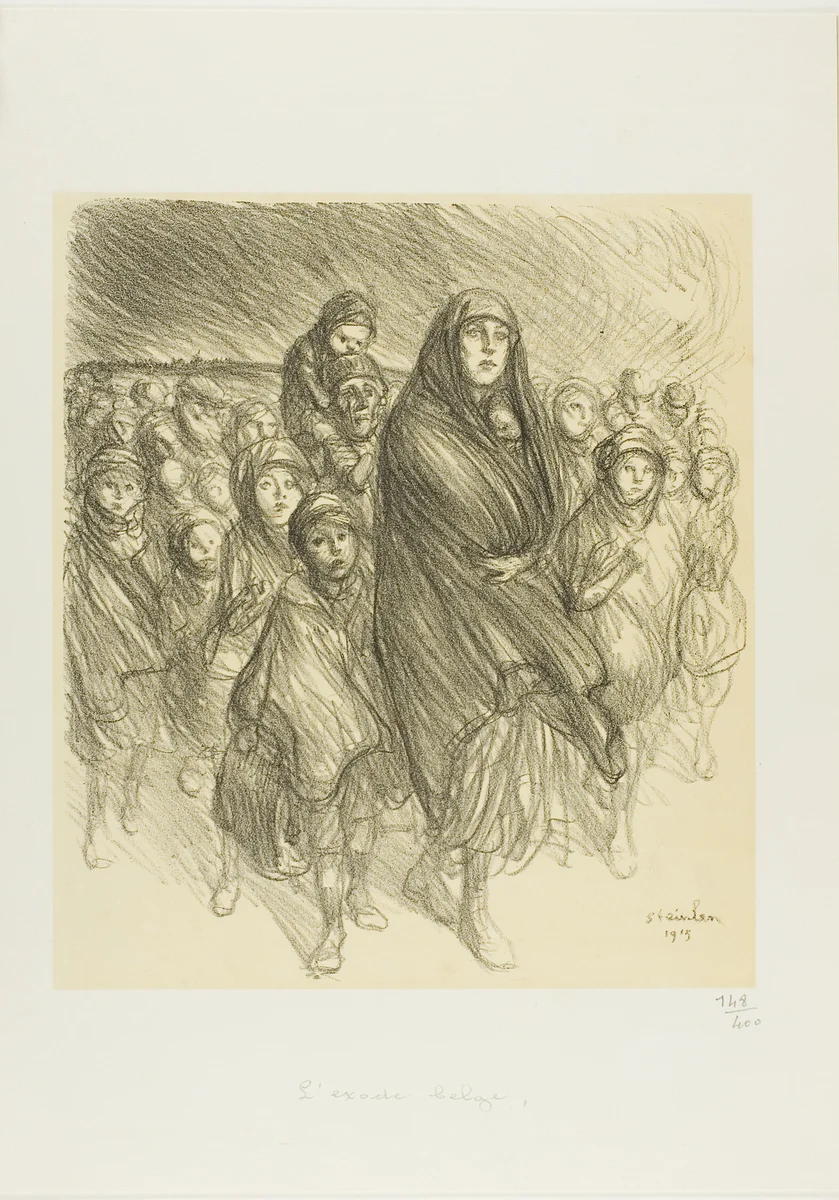 The Belgian Exodus by Théophile Alexandre Steinlen, print, 1915