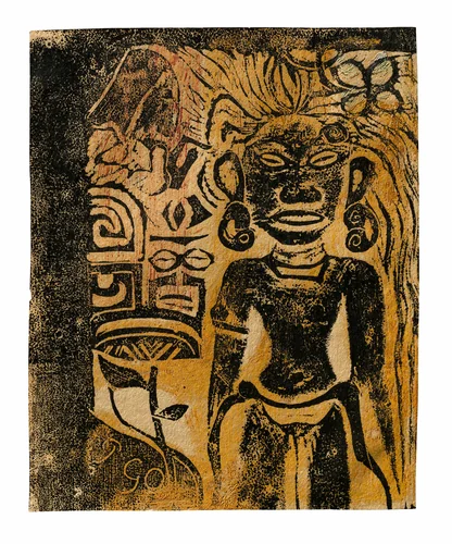 Tahitian Idol—the Goddess Hina by Paul Gauguin, print, 1894-1895