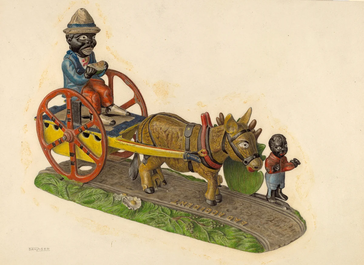 Toy Bank: Donkey and Cart by Isidore Danziger, index of american design, 1941
