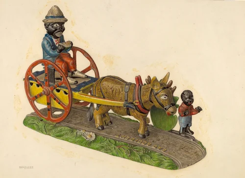 Toy Bank: Donkey and Cart by Isidore Danziger, index of american design, 1941