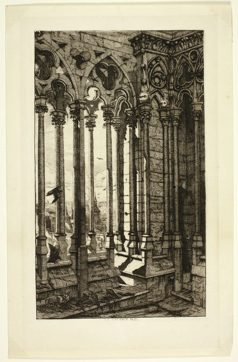 La galerie Notre-Dame by Charles Meryon, print, 1841-1868