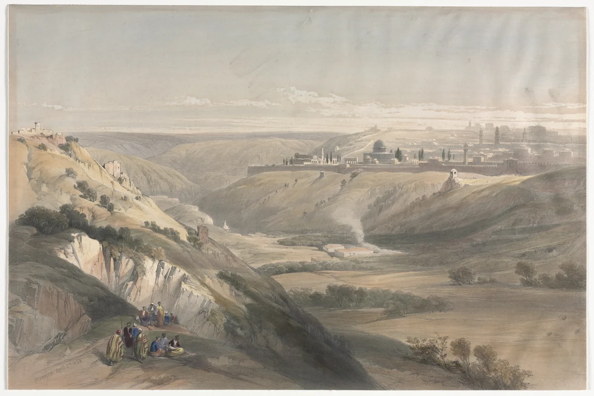 Jerusalem from the Mount of Olives by David Roberts, print, 1839