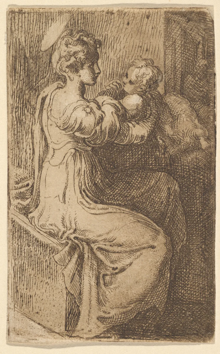 Virgin and Child by Parmigianino, print, 1522-1532
