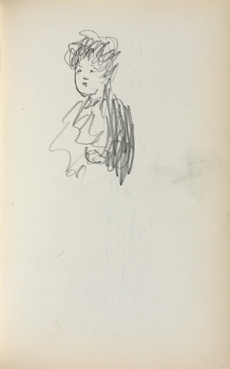 Italian Sketchbook: Woman, bust length (page 127) by Maurice Prendergast, book, 1898-1899