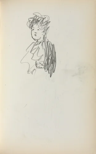 Italian Sketchbook: Woman, bust length (page 127) by Maurice Prendergast, book, 1898-1899