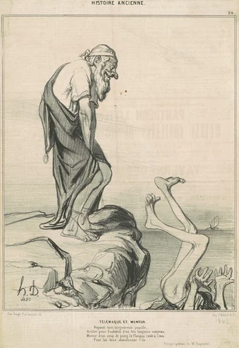 Télémaque et Mentor by Honoré Daumier, print, 1842