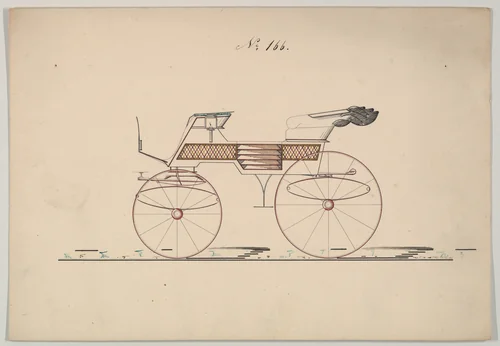 Design for Phaeton, no. 166 by Brewster & Co., drawing, 1850-1874
