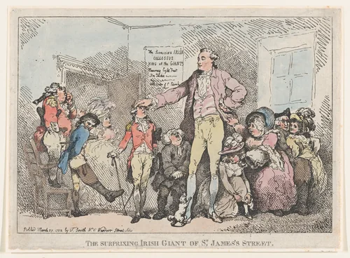 The Surprising Irish Giant of St. James's Street by Thomas Rowlandson, print, 1785