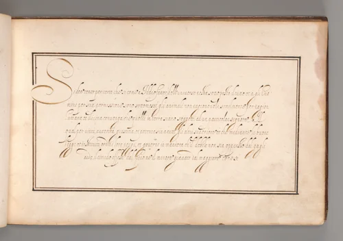 Calligraphic Exercise in Italian (Cursive Script) by anonymous, book, 1600-1625