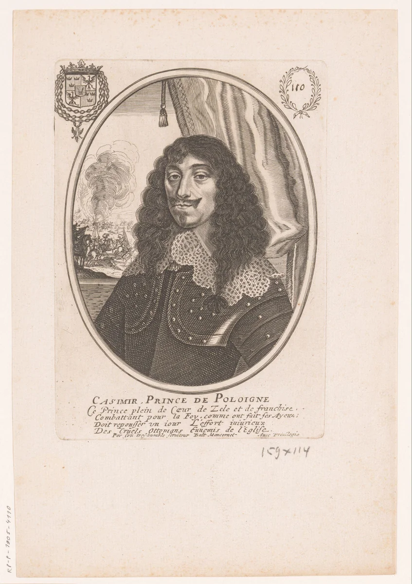 Portret van Jan II Casimir van Polen by anonymous, print, 1634-1668
