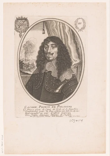 Portret van Jan II Casimir van Polen by anonymous, print, 1634-1668