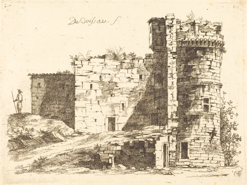 Ruins of the Château Saint-Chamond, Loire by Jean Jacques de Boissieu, print, 1759