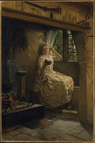 A Cosey Corner by Frank Millet, artwork, 1884