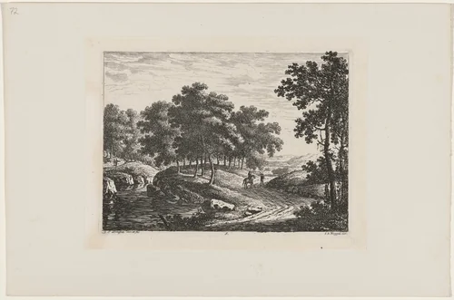 Rider on a Path by Johann Christoph Dietzsch, print, 1734