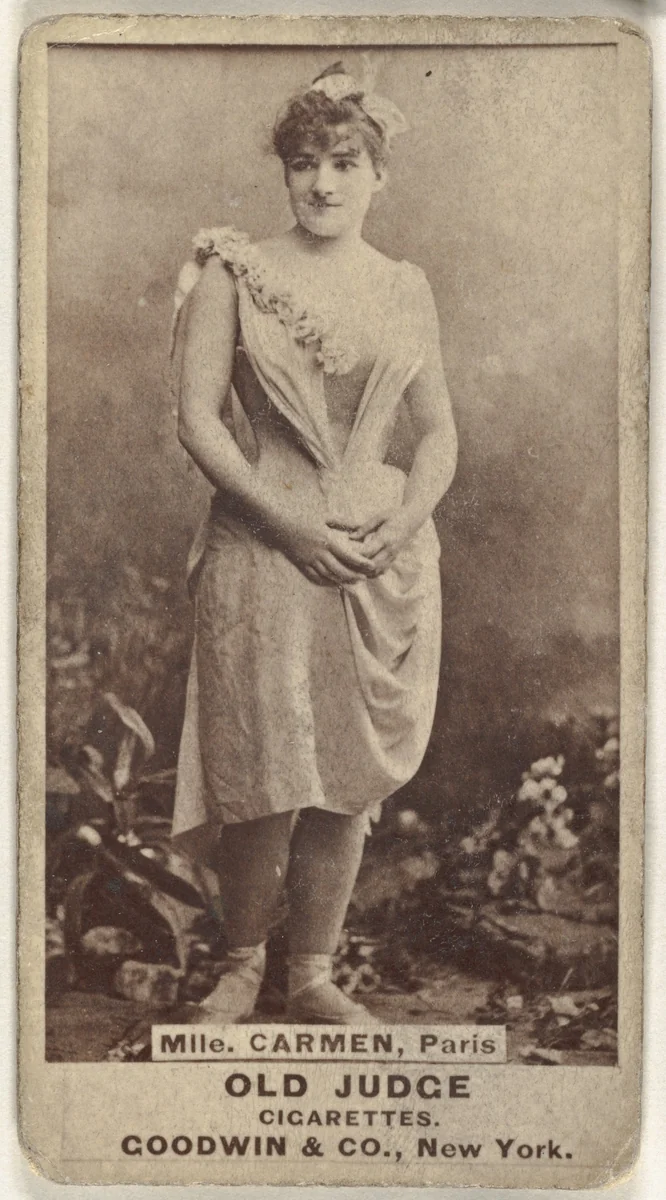 Mlle. Carmen, Paris, from the Actors and Actresses series (N171) for Old Judge Cigarettes by Goodwin & Company, photograph, 1886-1890