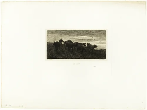 Evening by Charles-Émile Jacque, print, 1864