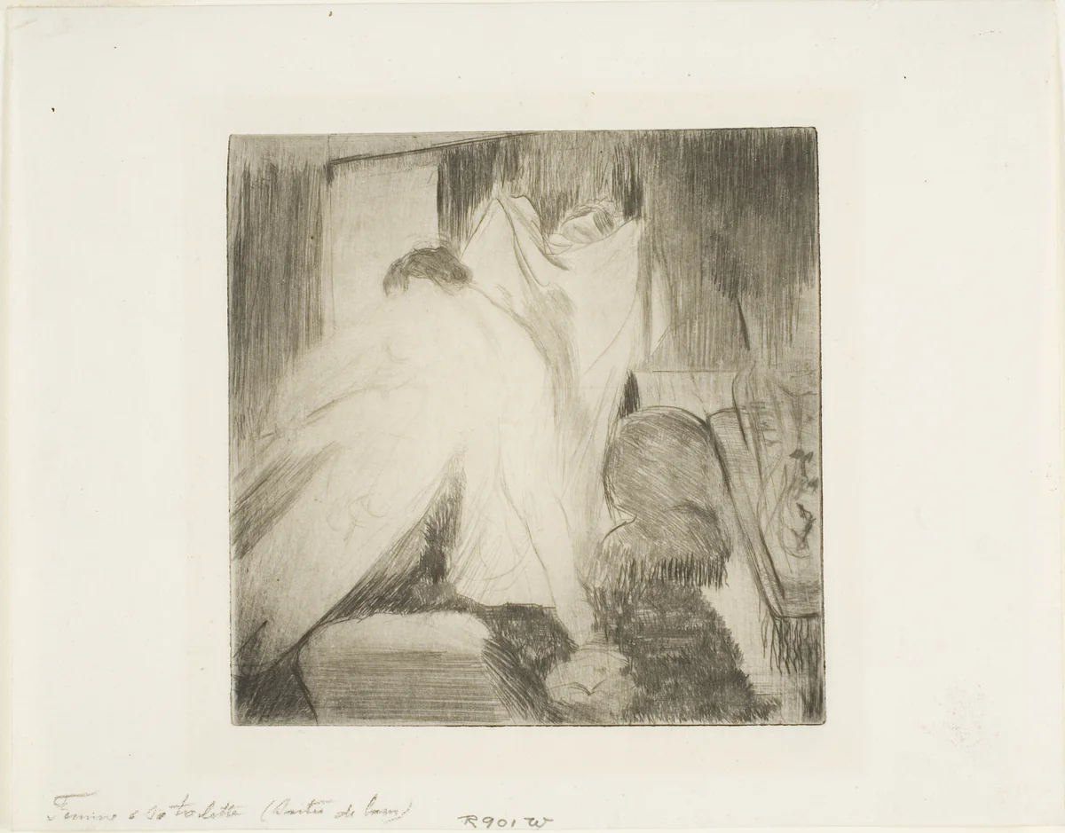 Leaving the Bath by Edgar Degas, print, 1879-1880