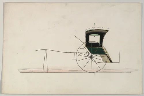Design for Reverse Body Hansom Cab (unnumbered) by Brewster & Co., drawing, 1850-1874
