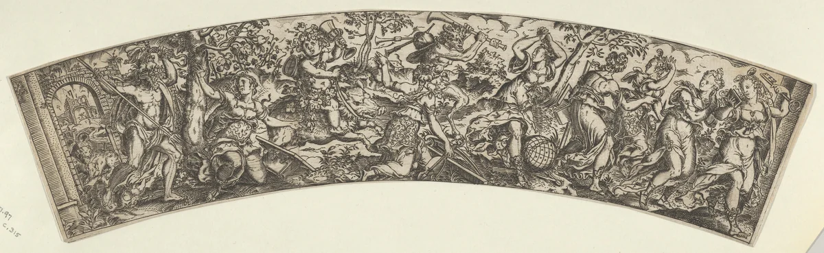 The Seven Liberal Arts Persecuted by Pluto and Bacchus by Jost Amman, print, 1554-1600