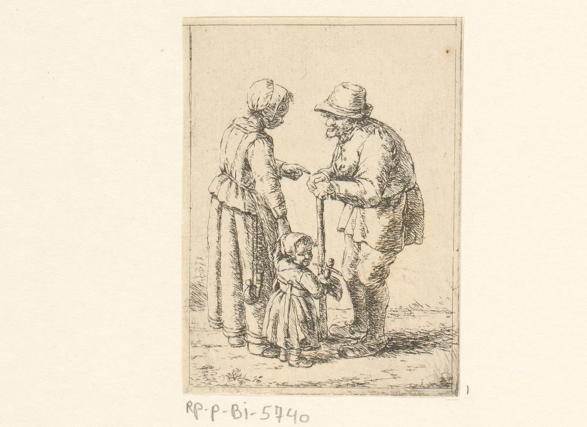 Moeder in gesprek by Christina Chalon, print, 1758-1808