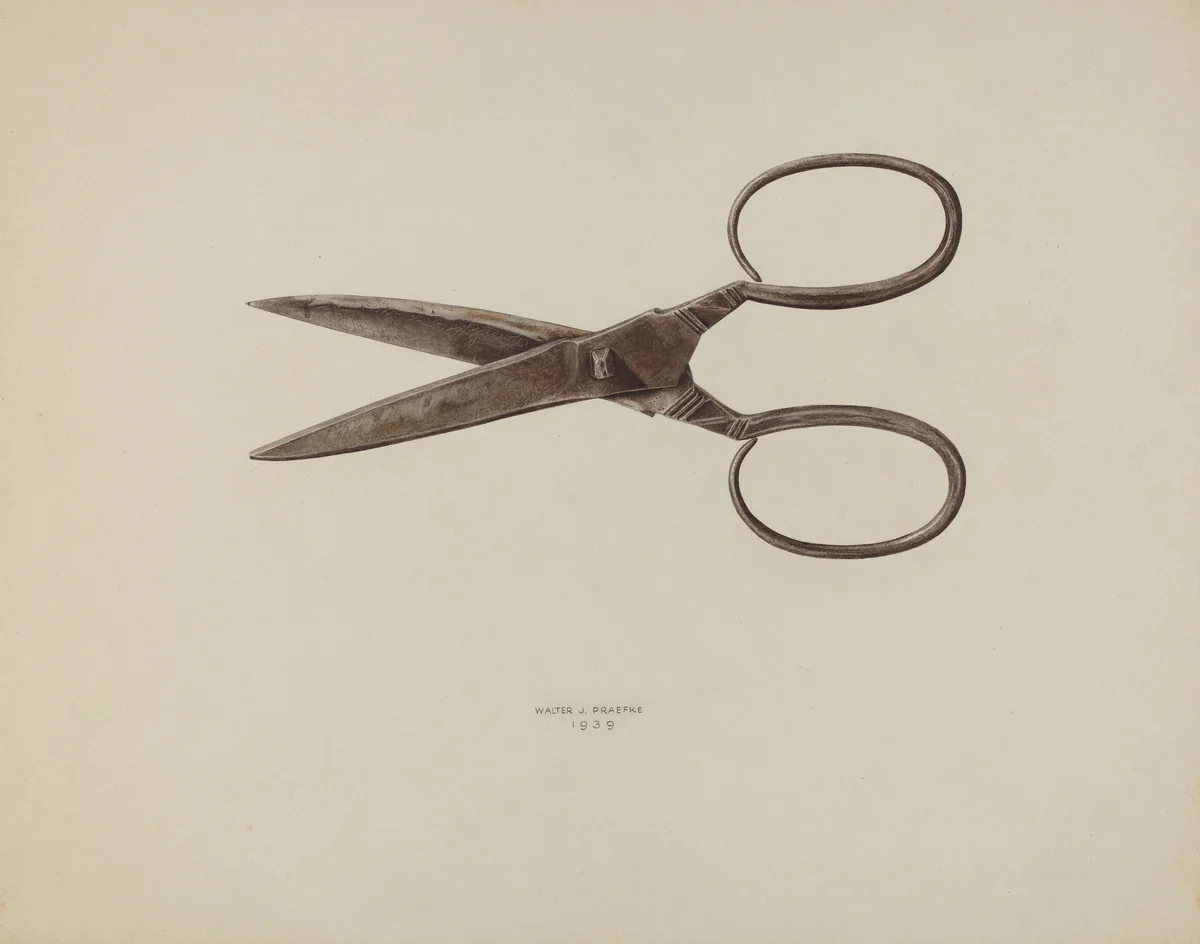 Scissors by Walter Praefke, index of american design, 1939
