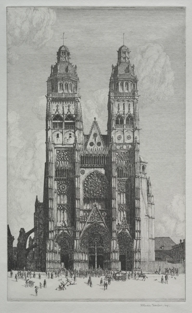 St. Gatiens, Tours by Herbert Gordon Warlow, print