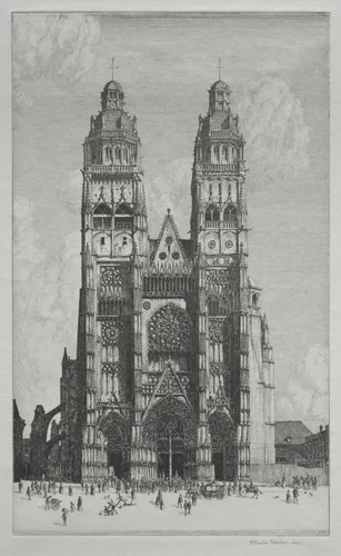 St. Gatiens, Tours by Herbert Gordon Warlow, print