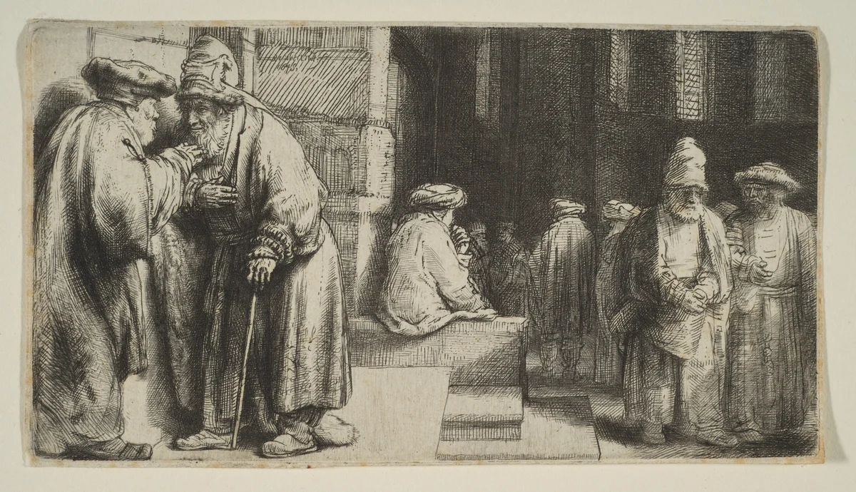 The Synagogue by Rembrandt van Rijn, print, 1648