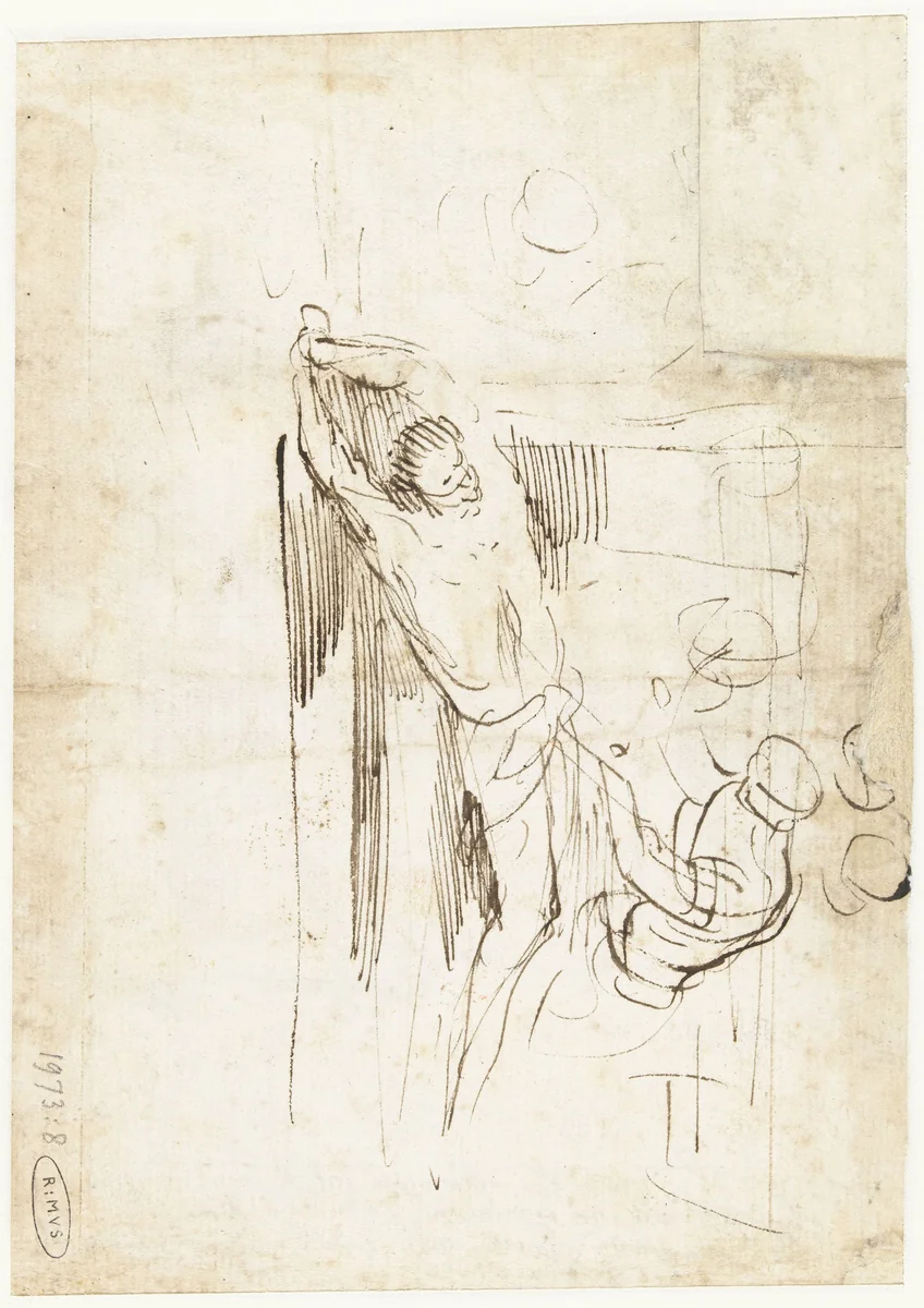 Marteling van de Heilige Erasmus by Pier Francesco Mola, drawing, 1649
