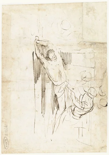 Marteling van de Heilige Erasmus by Pier Francesco Mola, drawing, 1649