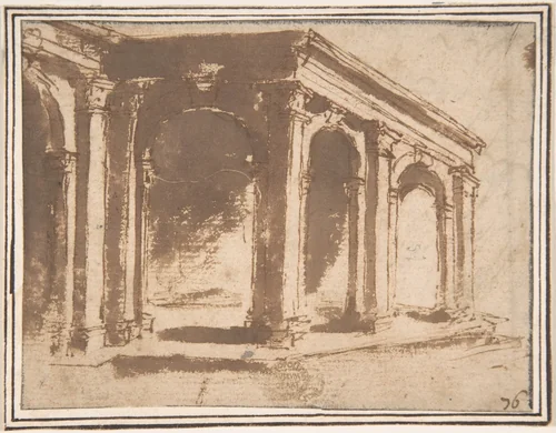 Loggia by anonymous, drawing, 1600-1700