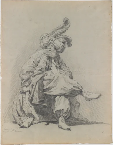 Study of the Costume of Monsieur Clément by anonymous, drawing, 1748
