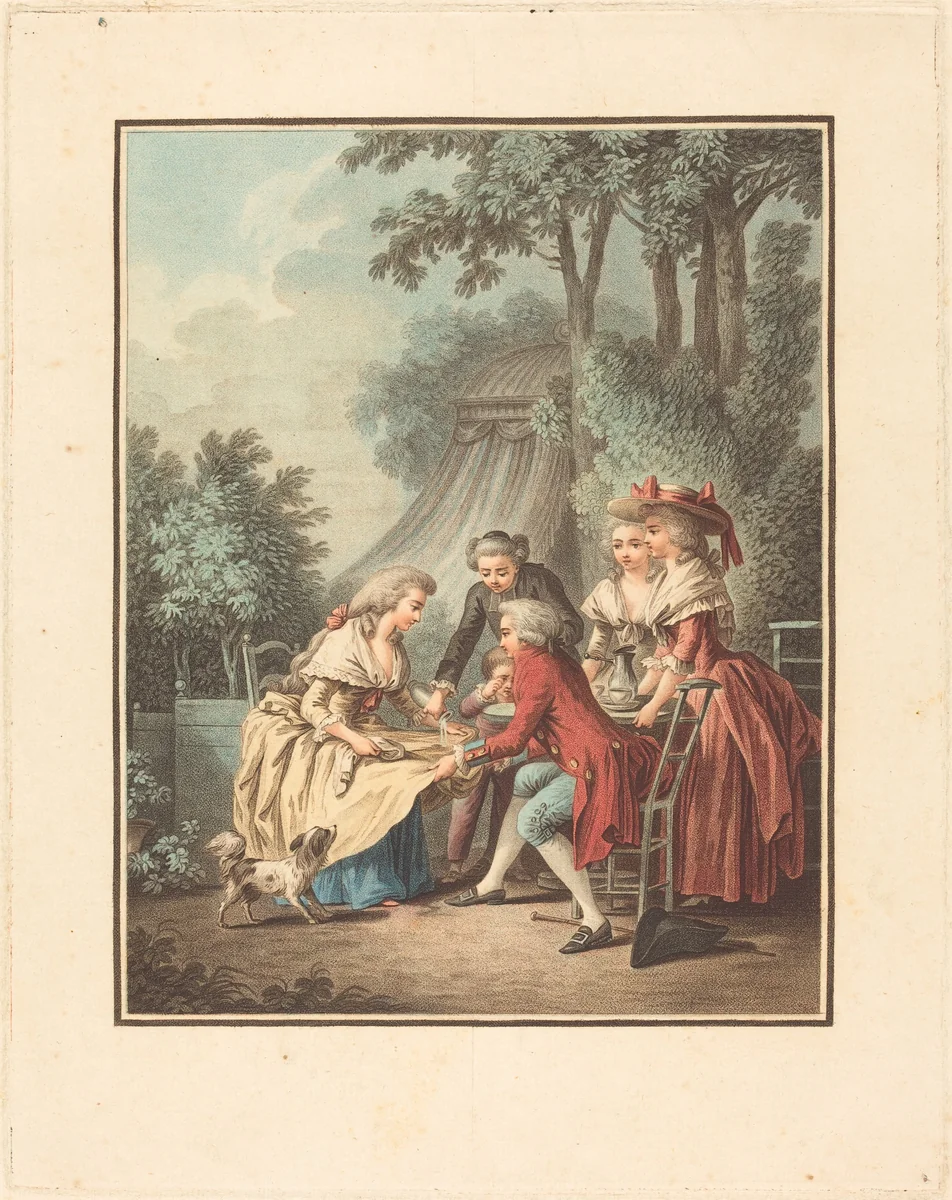 Le Déjeuné by Louis-Marin Bonnet; Jean-Baptiste Hüet, print, 1736-1793