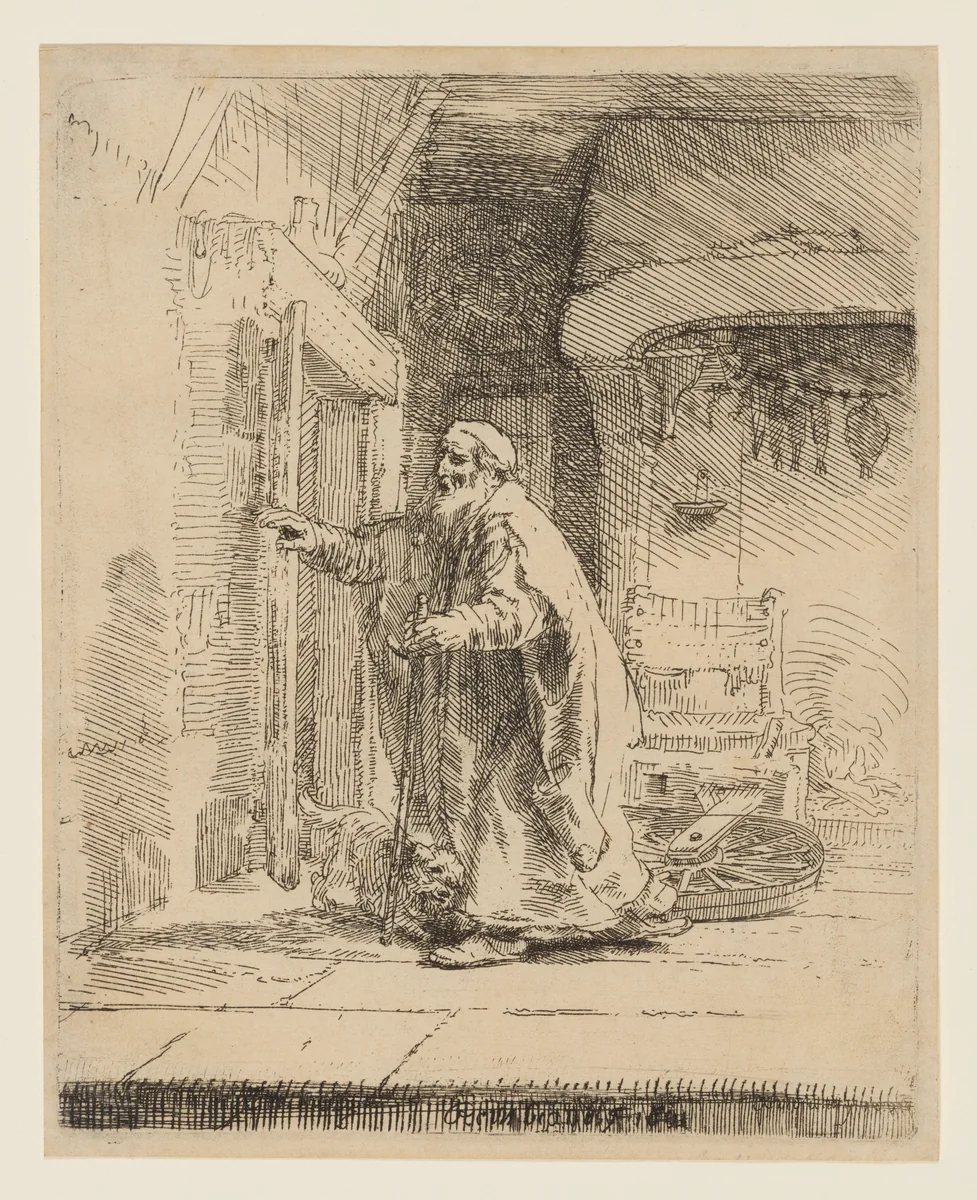 The Blindness of Tobit: The Larger Plate by Rembrandt van Rijn, print, 1646-1656