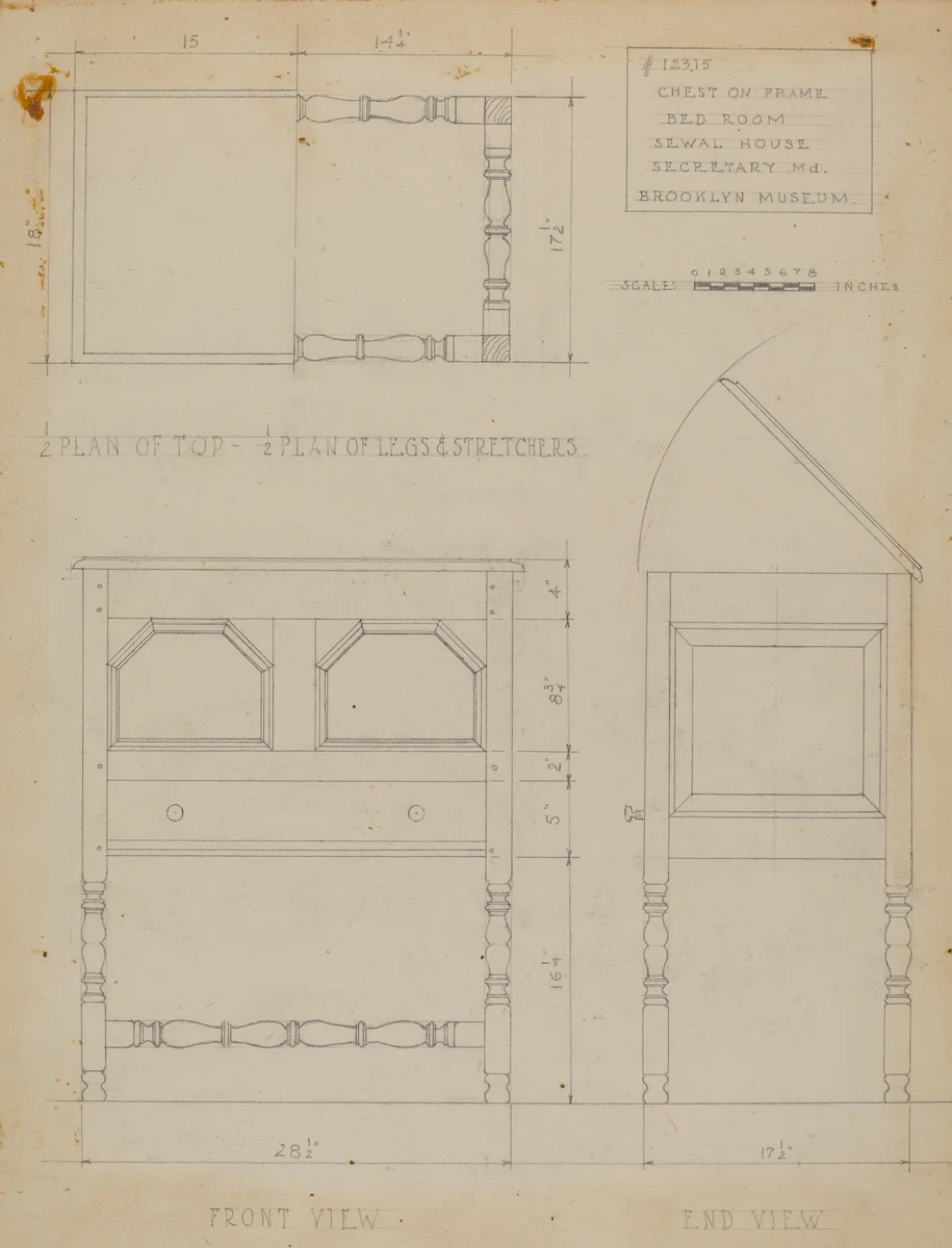 Chest on Frame by B. Holst-Grubbe, index of american design, 1937