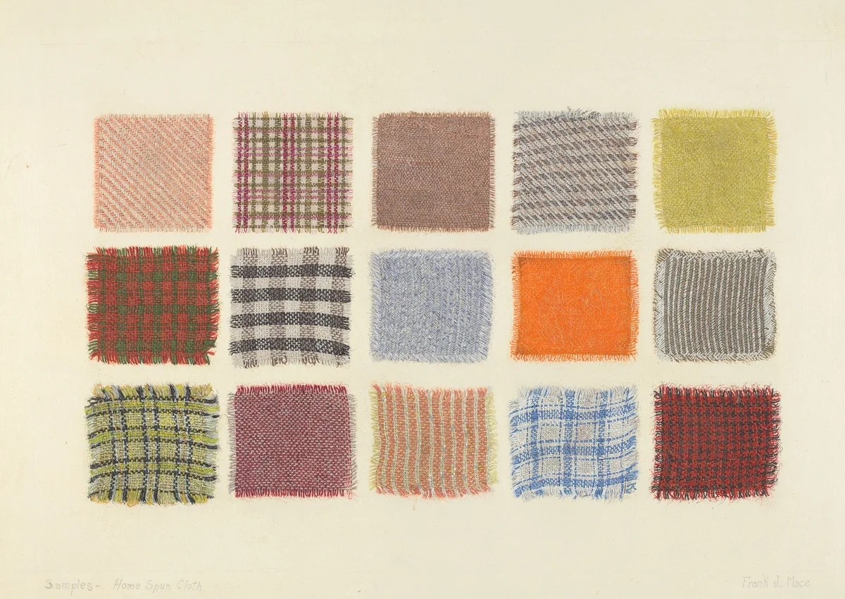 Factory Cloth Samples by Frank J. Mace, index of american design, 1935-1942