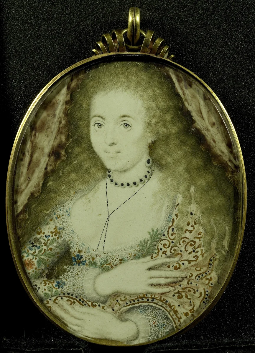 Arabella Stuart (gest 1615). Dochter van Charles Lennox by Isaac Oliver, painting, 1590-1615