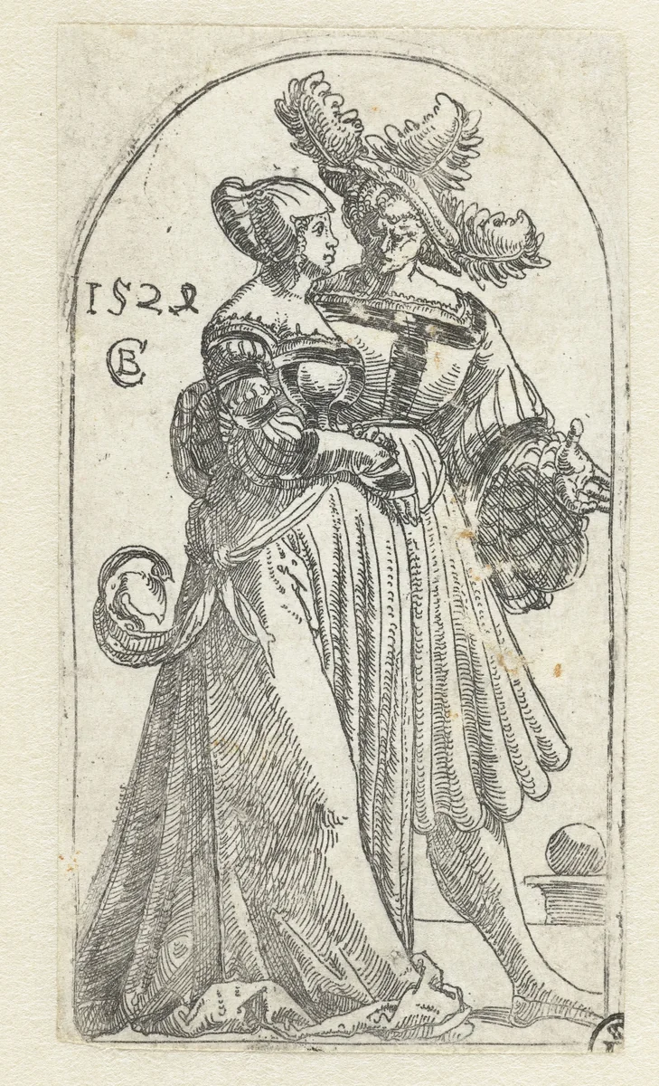 Jongeman en vrouw by Unknown, print, 1528