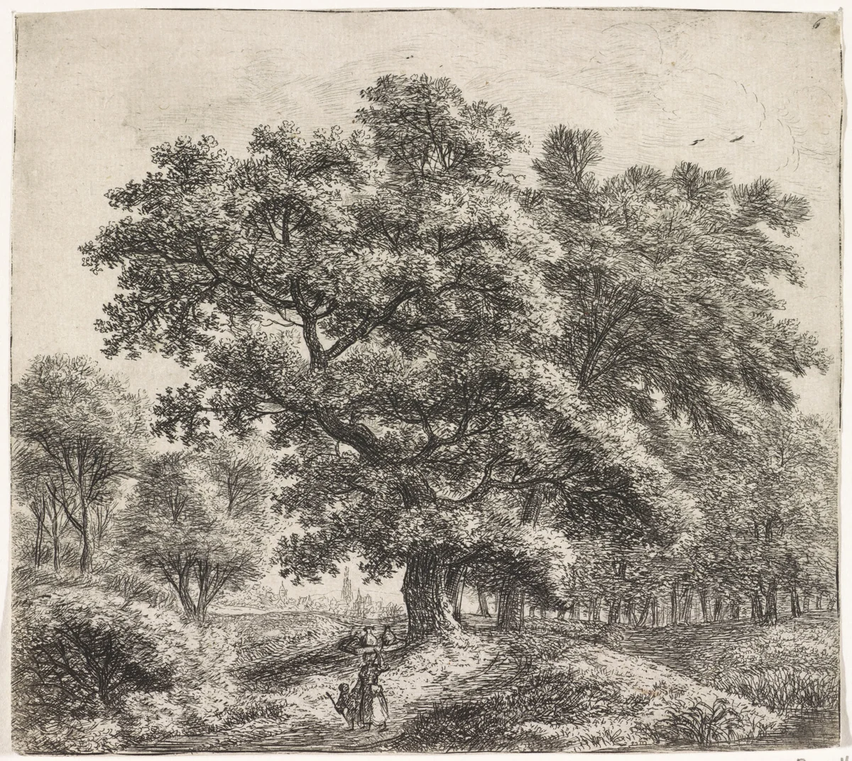 Landschap met een melkmeisje by Anthonie Waterloo, print, 1630-1663