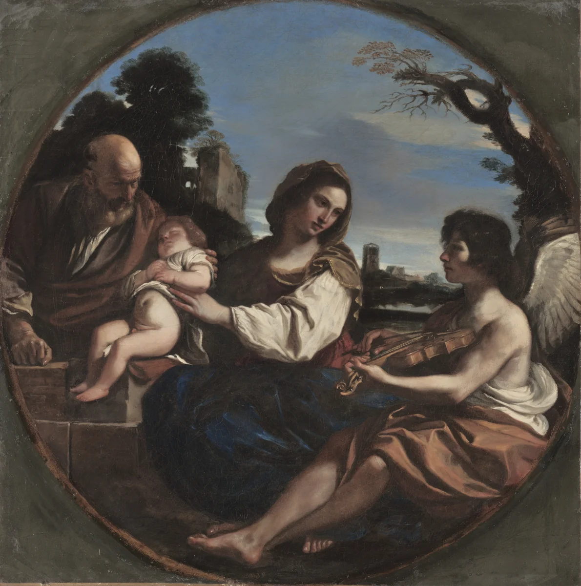 Rest on the Flight into Egypt by Guercino, painting, 1624